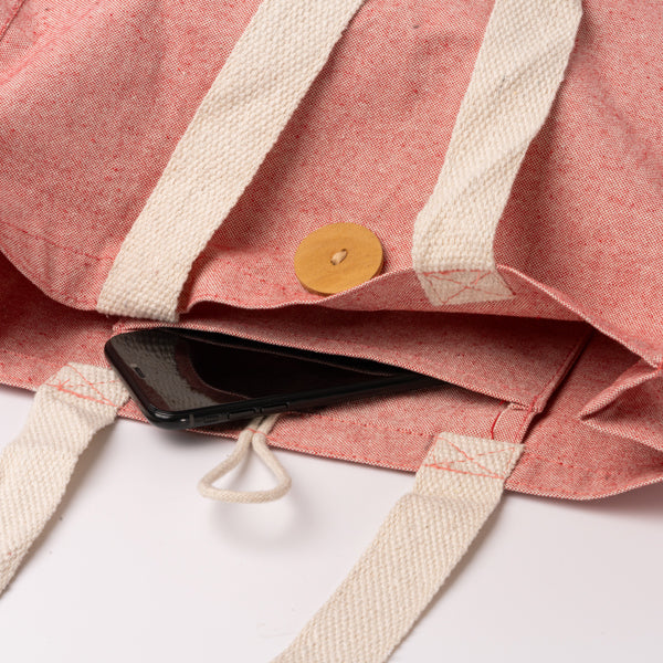 Bolso Tote Algodón Reciclado con Botón