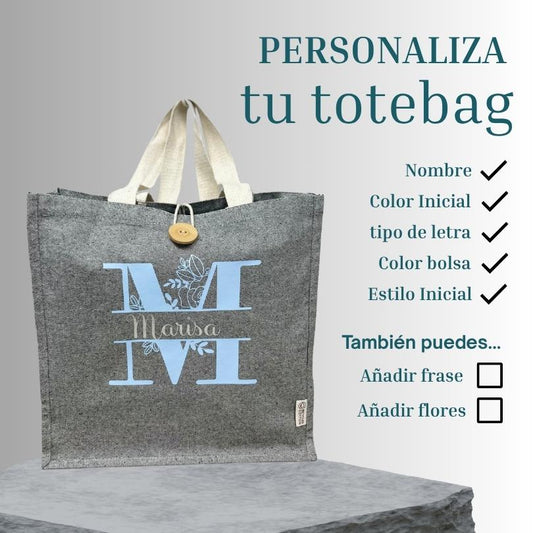 Bolso Tote Algodón Reciclado con Botón