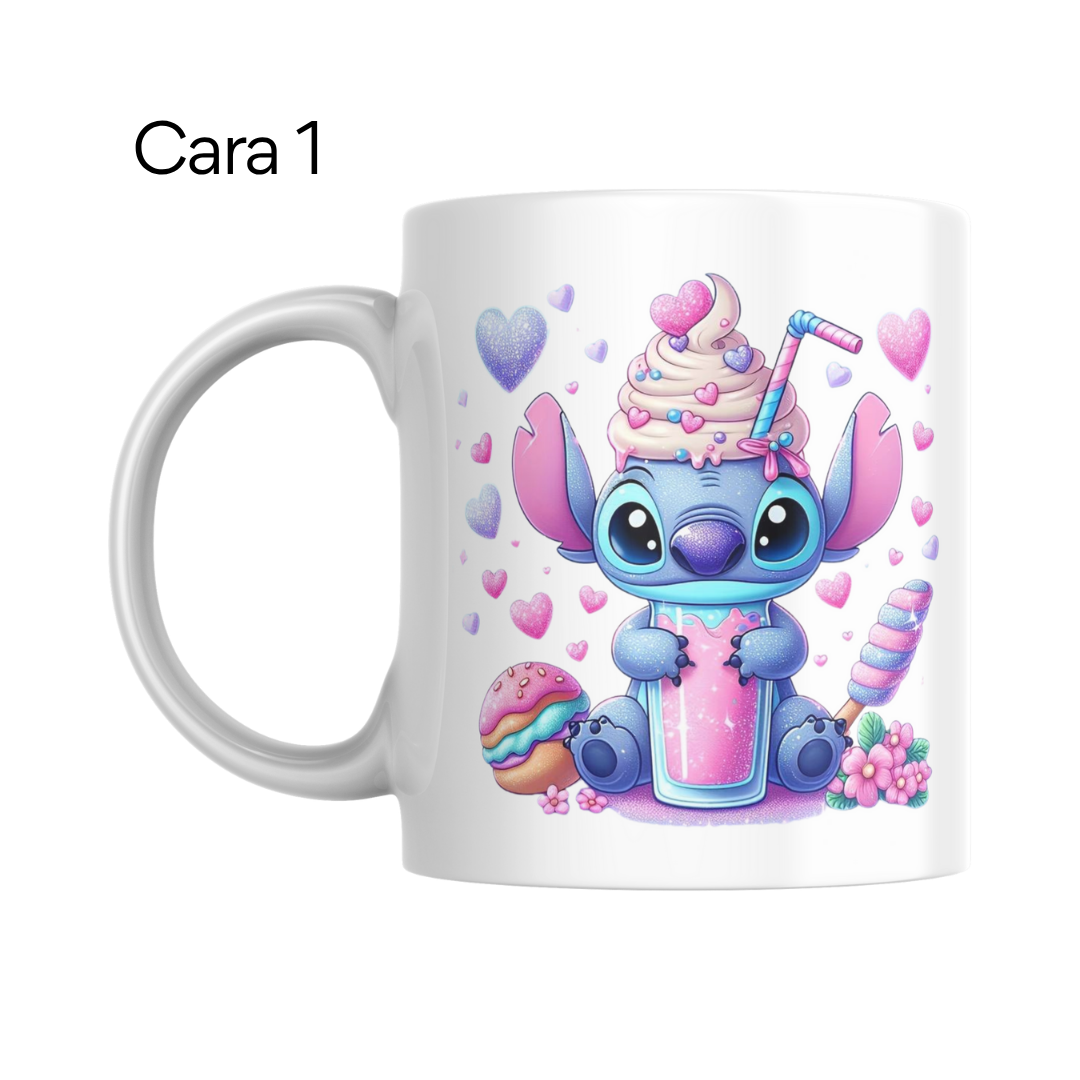 Taza Personalizada Stitch Dulce con Nombre - Cerámica 350ml
