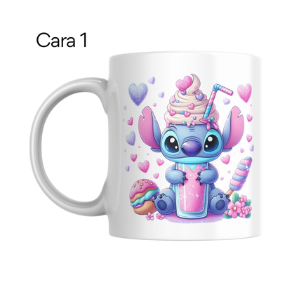 Taza Personalizada Stitch Dulce con Nombre - Cerámica 350ml
