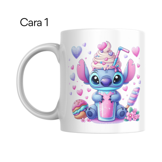 Taza Personalizada Stitch Dulce con Nombre - Cerámica 350ml